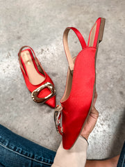 Lisboa Red Slingback Flats