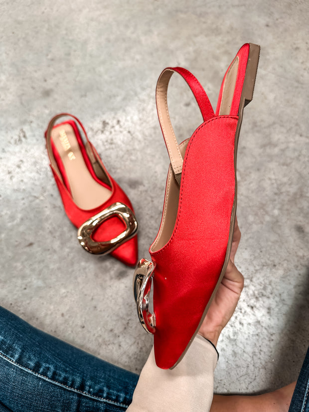 Lisboa Red Slingback Flats