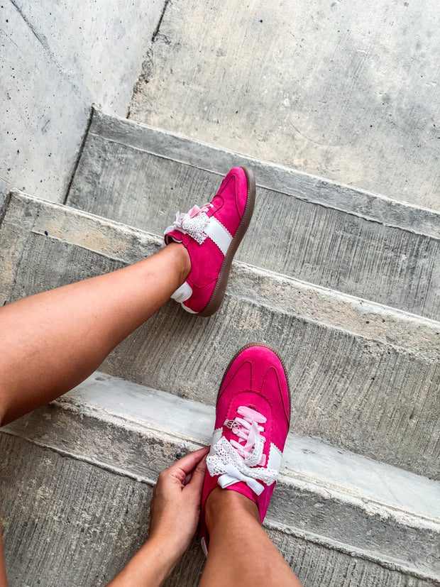 Zebra Pink Charms Sneakers