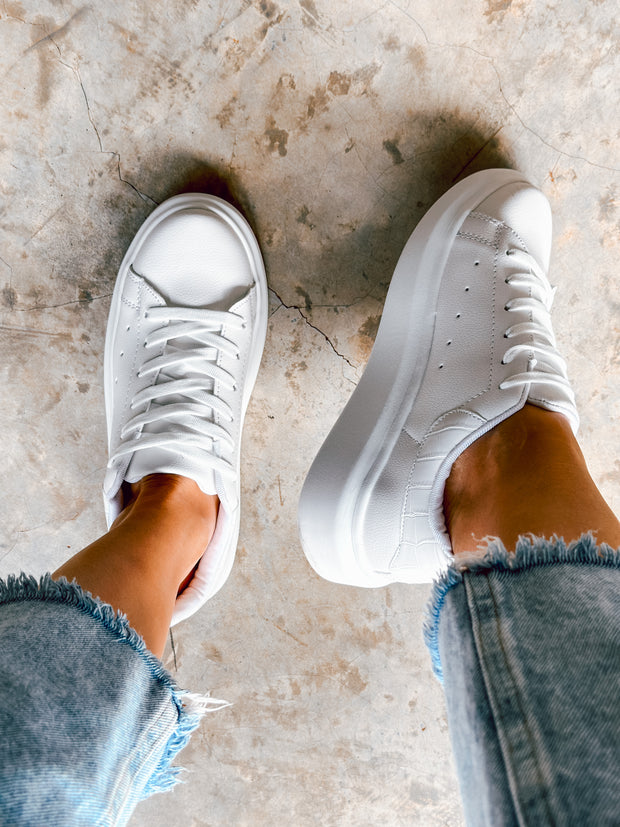New York Drilo All White Sneakers