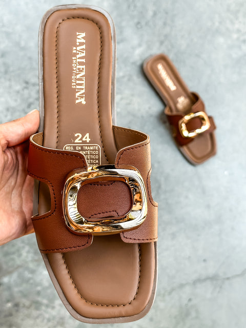 Round Brown Sandals