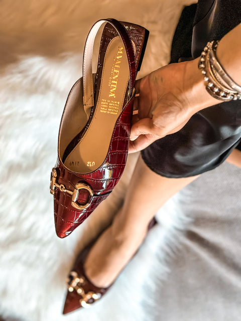Gia Slingback Coco Wine Flats