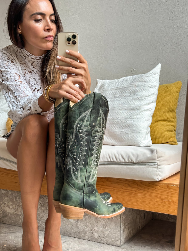 Texas Forest Boots de Piel Verde marmoleado