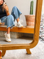 New York Sneakers Ivory detalles Camel