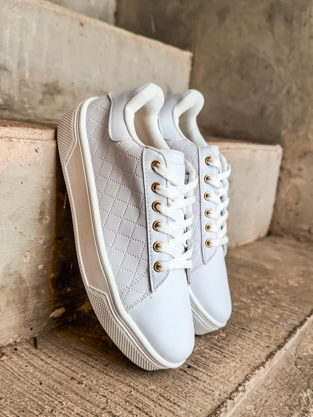 Reno Bold Square White Sneakers