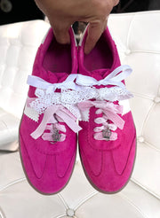 Zebra Pink Charms Sneakers