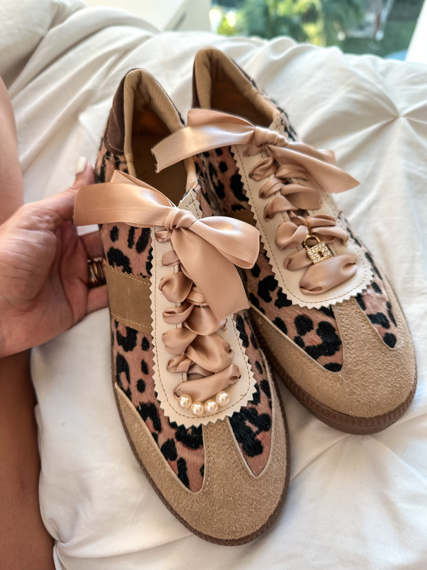 Leopard Charms Nude Sneakers