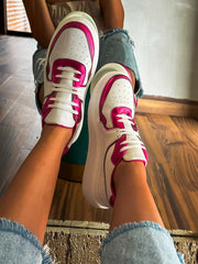Alexandra White & Pink Sneakers