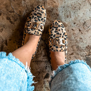 Ina Gold Leopard Flats