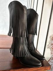 Fringe Black Boots