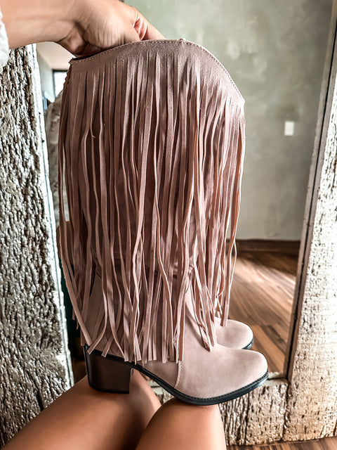 Texas Fringe Nude Boots