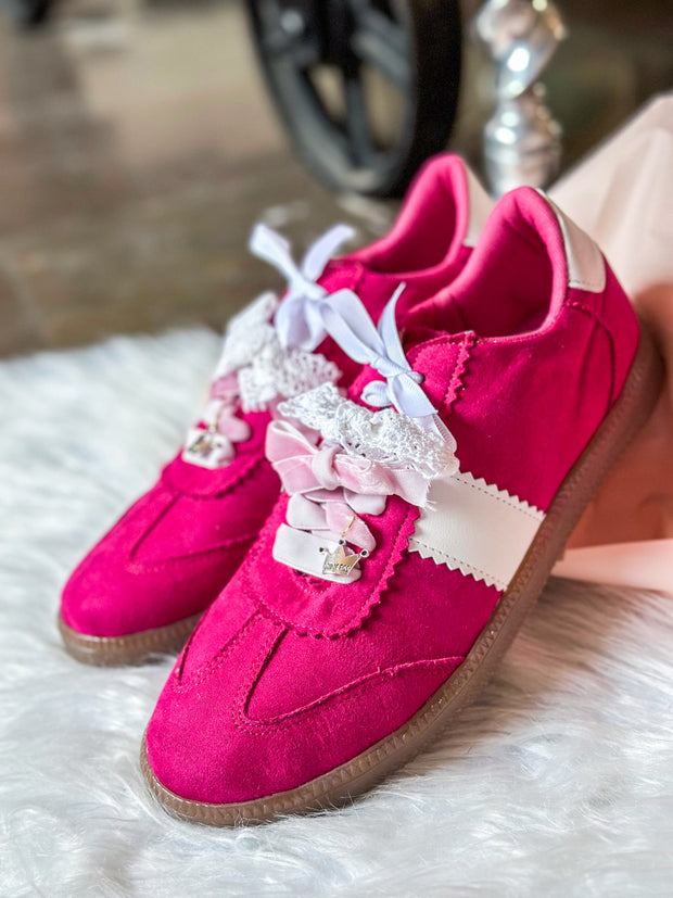 Zebra Pink Charms Sneakers