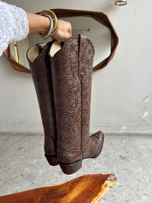 Ranch Boots Café Cincelado