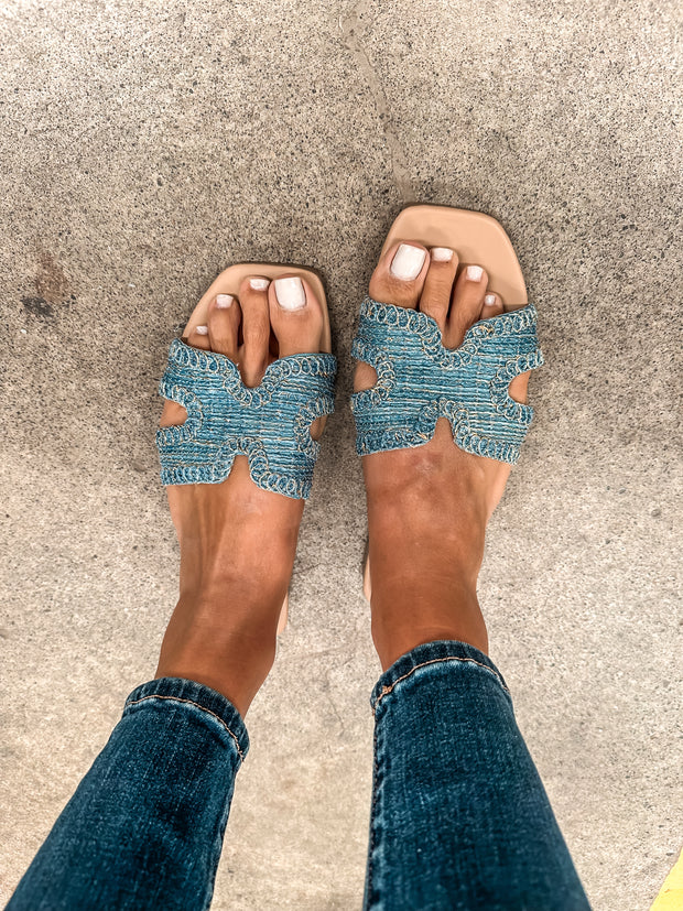 Hera Yute Blue Sandals