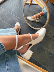 Mia Heels Mary Jane Tacón mini Ivory