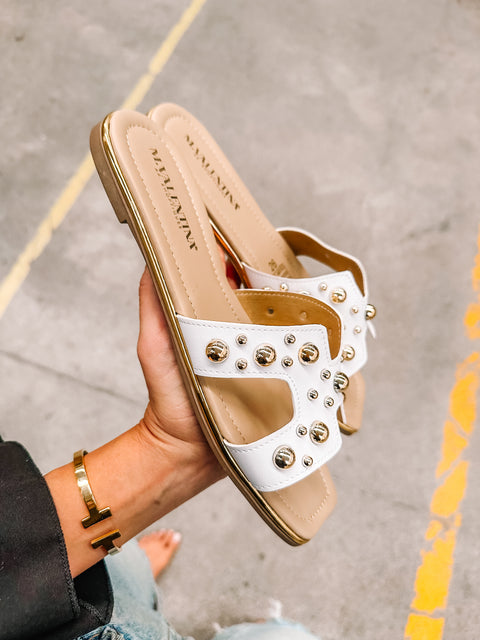 Hera Crown Pearl White Sandals