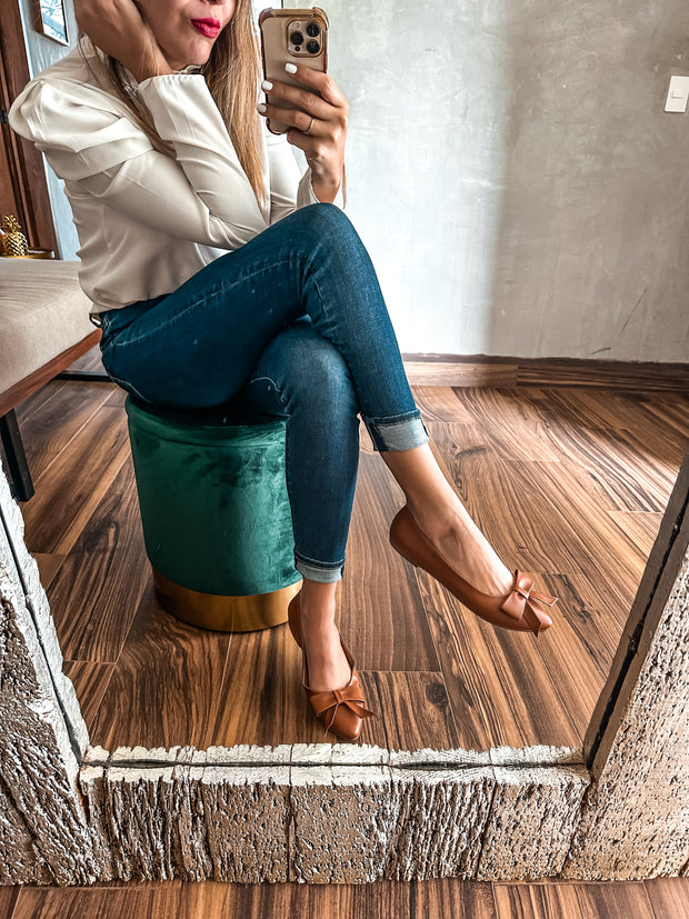 Paris Simple Knot Brown Flats