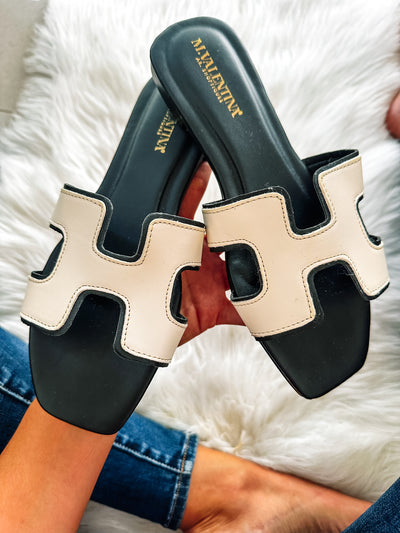 Hera Double Color Ice & Black Sandals