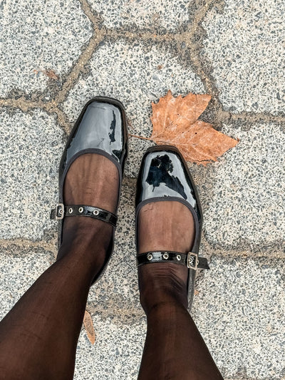 Mary Jane Charol Negro Hoyuelos Flats