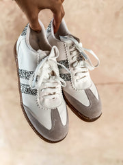 Sporty Glitter Sky Details White Sneakers
