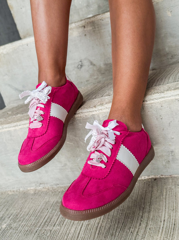 Zebra Pink Charms Sneakers