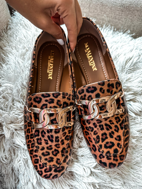 Ina Gold Cheetah Flats