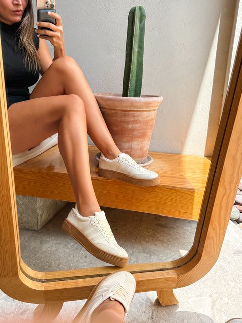 Beige snake tipo piel Sneakers Sporty