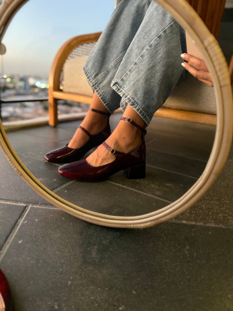 Helena Burgundy Tacón Mini