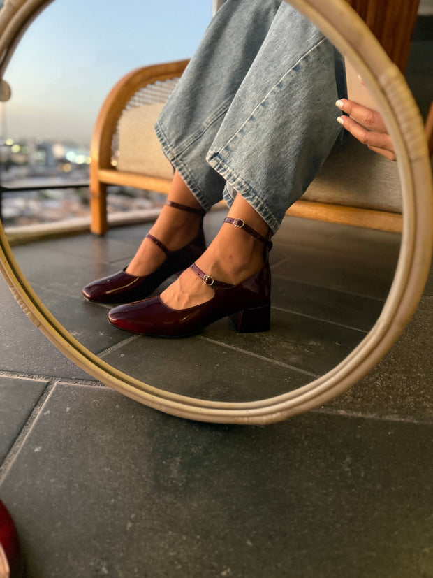 Helena Burgundy Tacón Mini