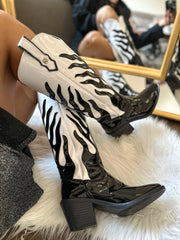 Wild Blaze White & Black Boots