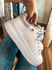 New York Shiny Laces Silver Sneakers