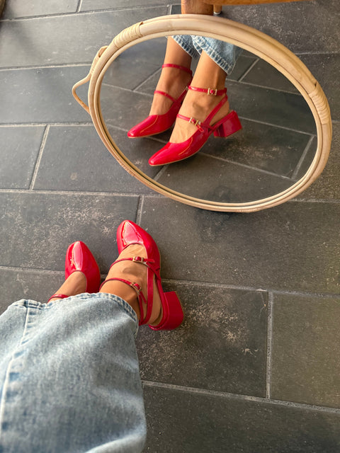 Mia Heels Mary Jane Tacón mini Rojo