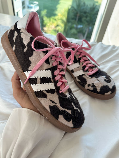 Sporty Valentina Brown Cow Print Sneakers