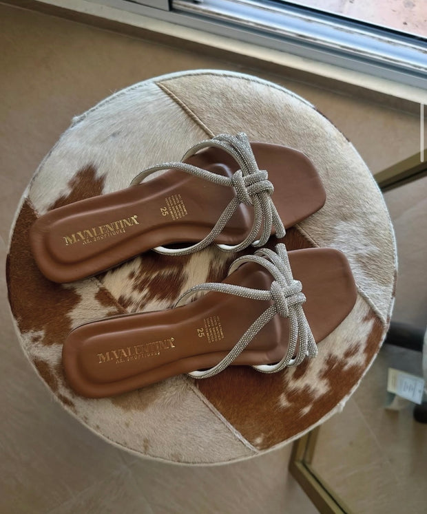 Fany Shiny Silver Sandals