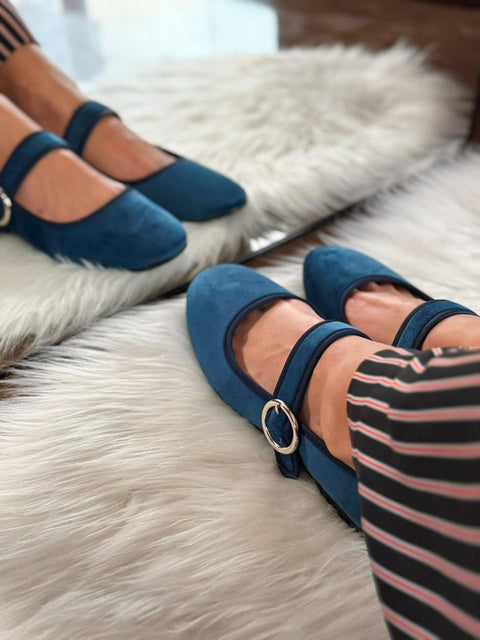 Baltimore Strap Blue  Flats