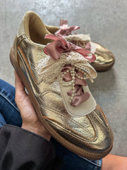 Zebra Charming Gold Sneakers