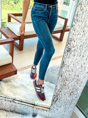 Sporty Valentina Burgundy Sneakers