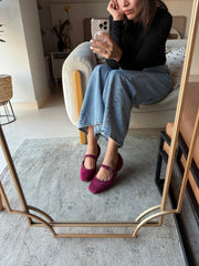 Mary Jane Suede Vino Balerinas