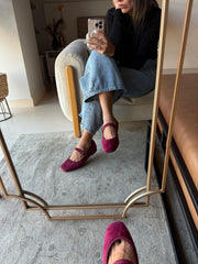 Mary Jane Suede Vino Balerinas