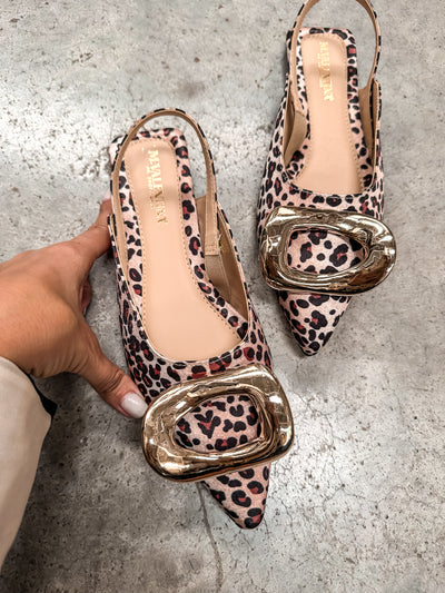 Lisboa Leopard Slingback Flats