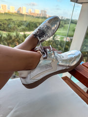 Zebra Charming Silver Sneakers