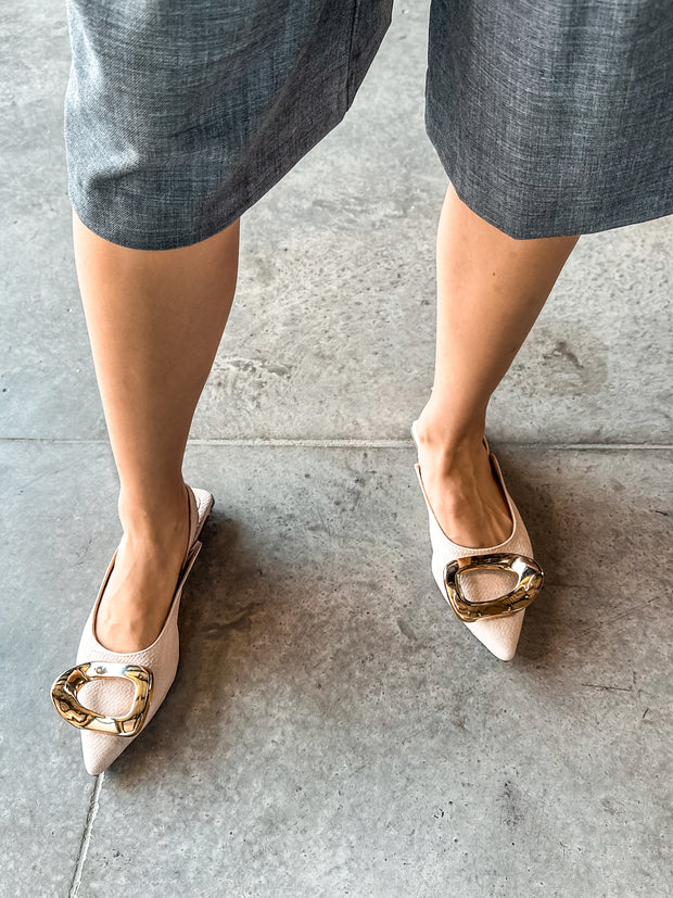 Lisboa Linen Slingback Flats