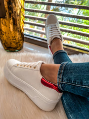 Reno White & Red Sneakers