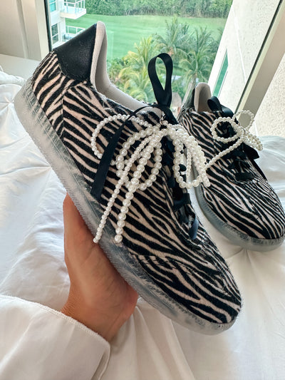 Zebra Print Charms Sneakers