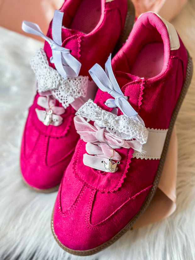 Zebra Pink Charms Sneakers