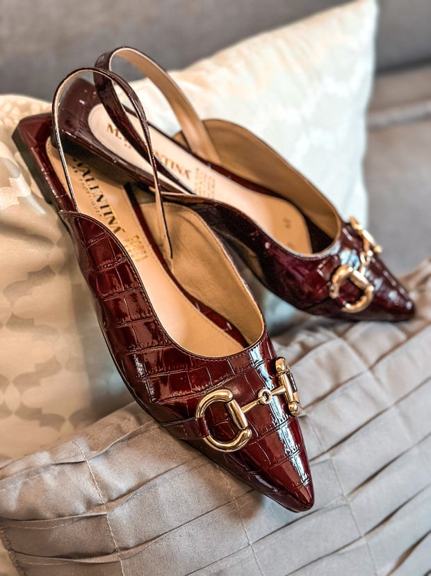 Gia Slingback Coco Wine Flats