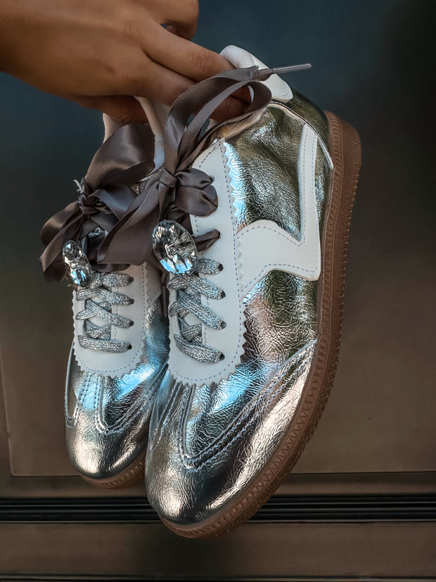 Zebra Charming Silver Sneakers