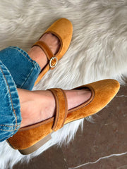 Baltimore Strap Brownish Orange Flats