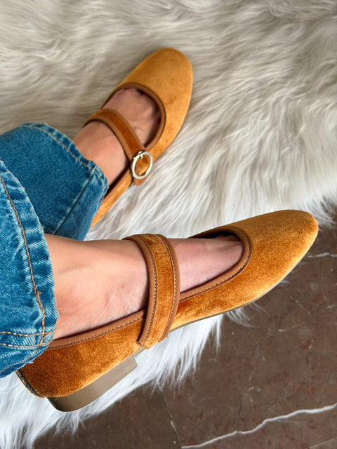 Baltimore Strap Brownish Orange Flats