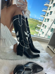 Heart Boots Negro & Blanco